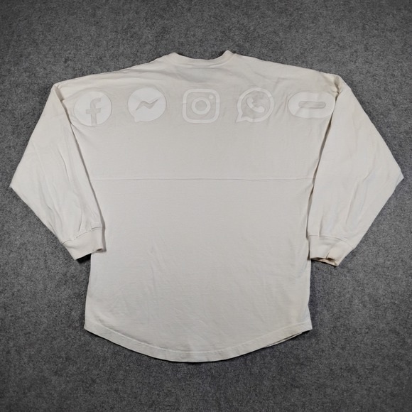 Spirit Jersey Facebook Meta Social Media Long Sleeve Shirt Cream‎ Mens Small